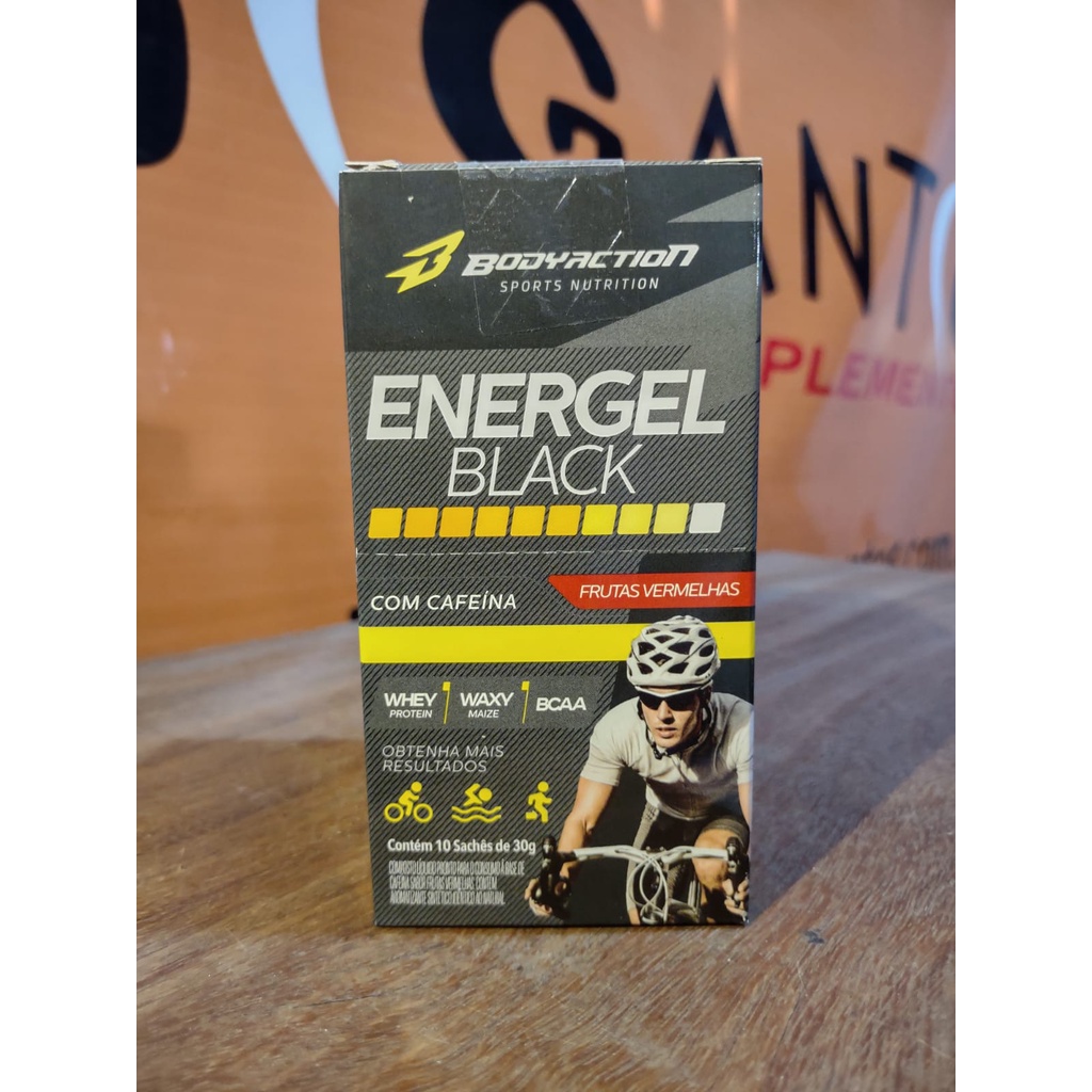 Energel Black 10 Saches, carb up, carbup, endurance, * Mais energia para seu treino anaeróbio(ciclismo, corrida etc) e de musculação* Aumente seu desempenho e volume nos treinos* Perfeito para ser tomado no meio do treino(intra treino)