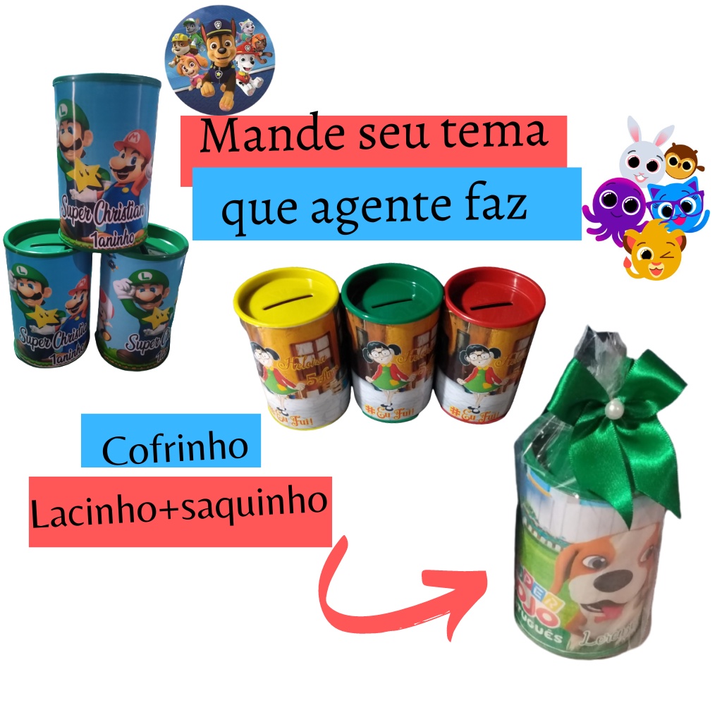 Lembrancinhas de aniversario infantil cofrinho cofre personalizado