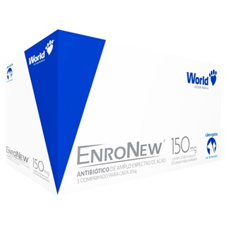 Antimicrobiano Cães Gatos Enronew 150mg 100 Comprimidos