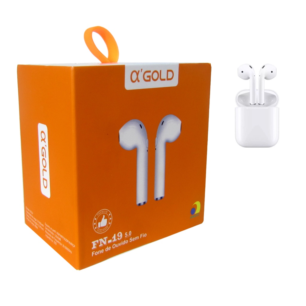 Fone De Ouvido Sem Fio Bluetooth Agold Branco Original | Shopee Brasil