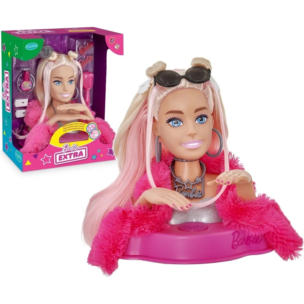 Boneca Barbie Busto Styling Head Sparkle Pentear E