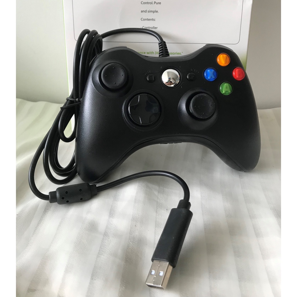 Controle De Xbox 360 Com Fio Para Video Game E Pc Fat E Pc Joystick