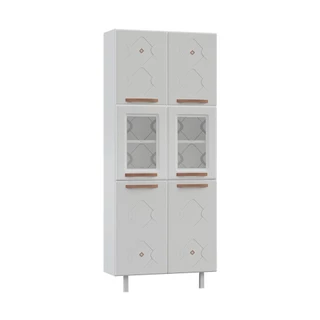 Paneleiro Duplo de Aço 80cm Regina Multimóveis Glass CR6132 Branco