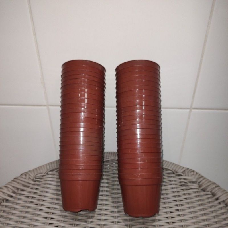 Kit 50 Potes 9 para plantas na cor Marrom