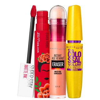 Kit Maybelline The Colossal Frida Kahlo Pioneer Eraser 140 Honey (3 Produtos)