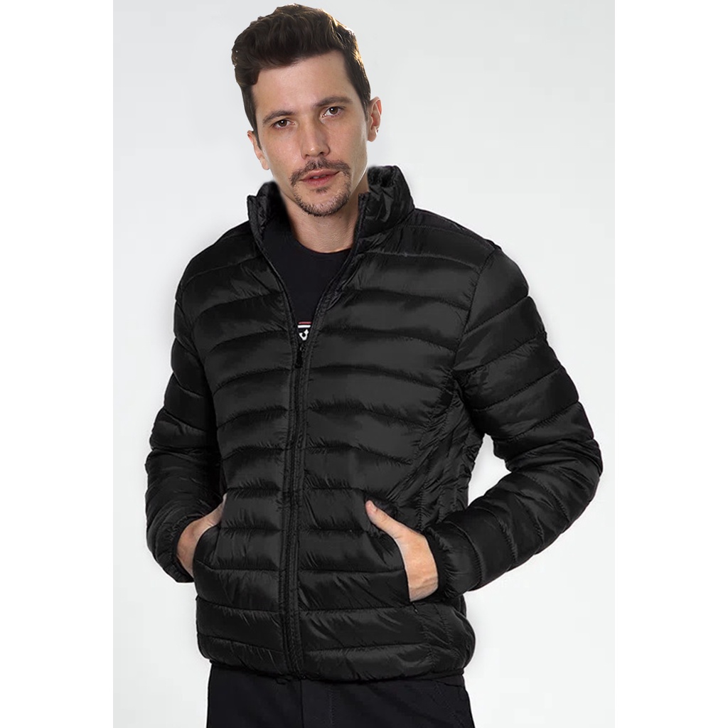 Jaqueta Bobojaco Casaco Puffer Nylon SIH Masculino com Bolsos e Capuz ...