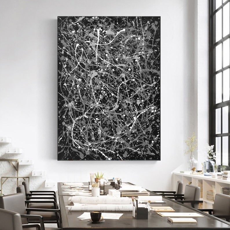 Quadro decorativo 1 peça 40x60 Arte abstrata jackson pollock moderno ...