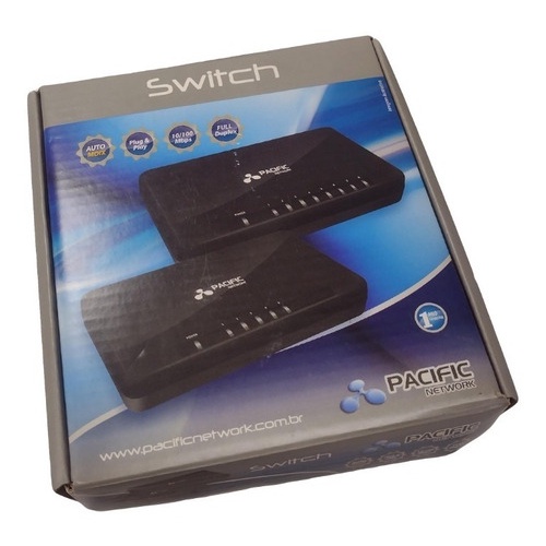 Switch 5 Portas 10/100mbps Pacific Network Pn-s005 Azul | Shopee Brasil