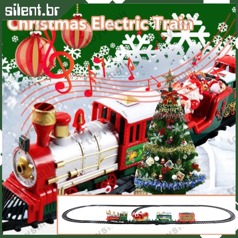 Presente de brinquedo de Natal infantil Xmas Trem Definir Trilhos  Ferroviários Brinquedos Xmas Trem Presente para Crianças Festa de Natal  Árvore de Natal Decor Train