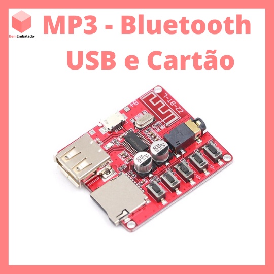 Placa Decodificadora MP3 Bluetooth 4.1, Amplificador para