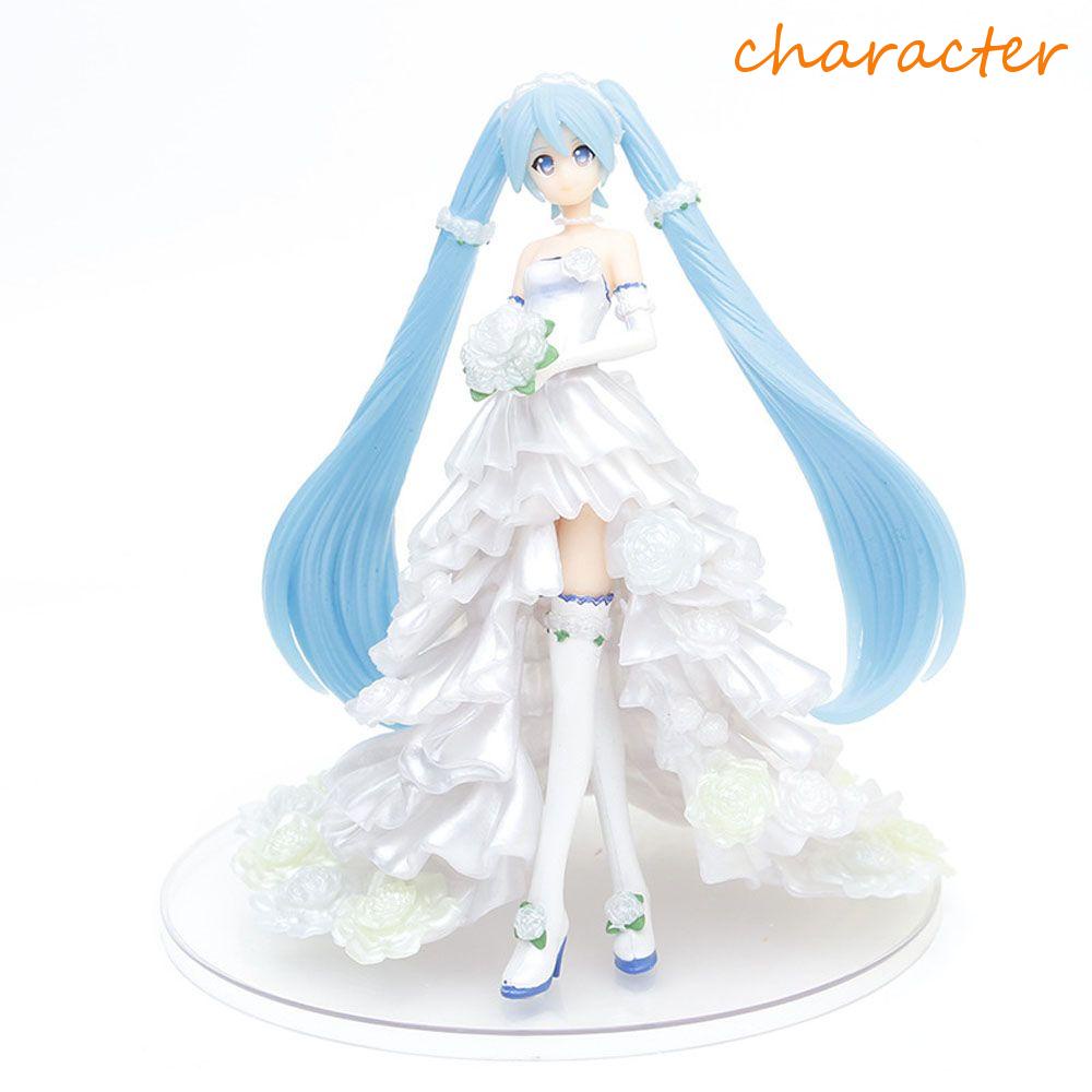 CHARACTER Miku Hatsune Figuras De Ação Anime Miniaturas De Vestido De Casamento Em PVC