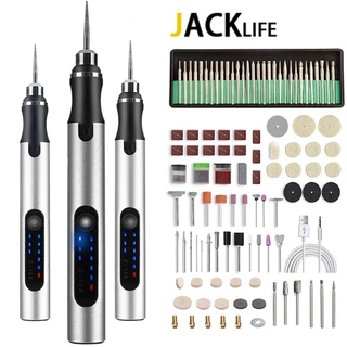 JACKLIFE Mini Berbequim Elétrico 3.6V Sem Fio com Conjunto de Acessórios para Jóias de Vidro e Madeira