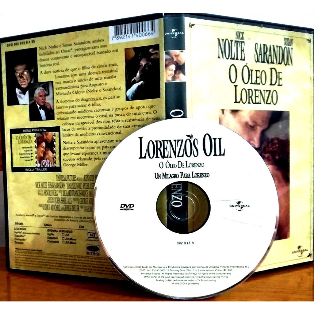 DVD O ÓLEO DE LORENZO-NOVO-ORIGINAL | Shopee Brasil