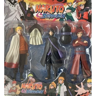 Kit C/3 Bonecos Naruto Uzumaki Sasuke Kakashi Bonecos Pronta Entrega