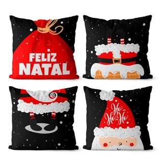 Kit 4 capas de almofadas decorativas Natal 45x45