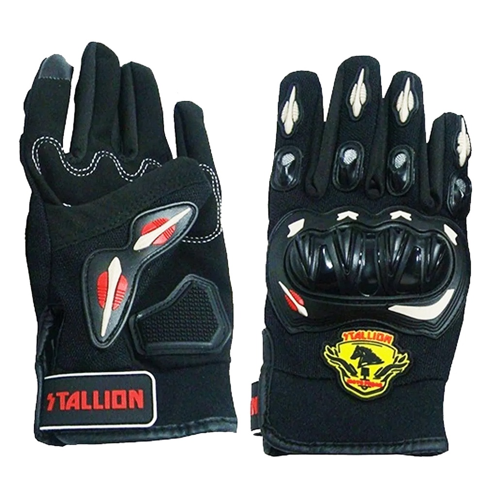 Luva Moto Verão Ventilada Stalion C/ Proteção Preta