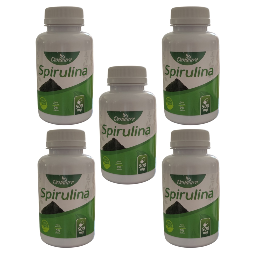 KIT 5 SPIRULINA DENATURE 500MG ORIGINAL = 500 CAPS Shopee Brasil