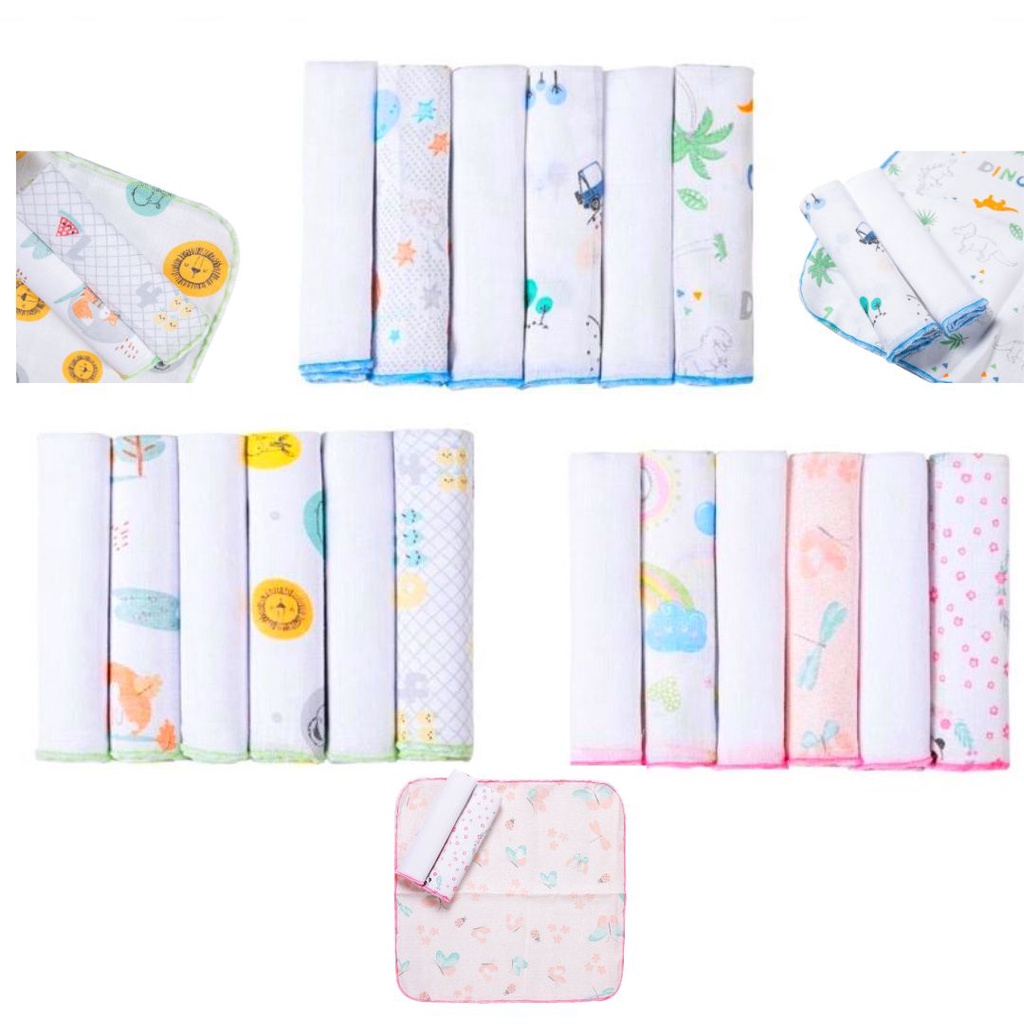 PANINHO DE BOCA KIT C/6 UN - TOALHA BABETE PAPI PARA BEBÊ - FRALDA FINA-ACABAMENTO EM OVERLOCK -PAPI