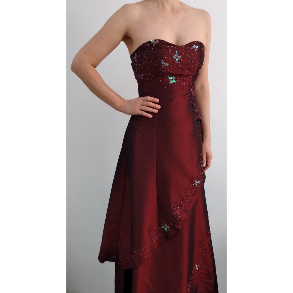 Vestido para best sale formatura longo vinho