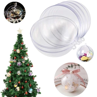 KIT 10 Esfera Pequena - Media - Grande Bola Acrílica para Personalizar com foto flocos de neves papai noel - Enfeite de arvode de Natal