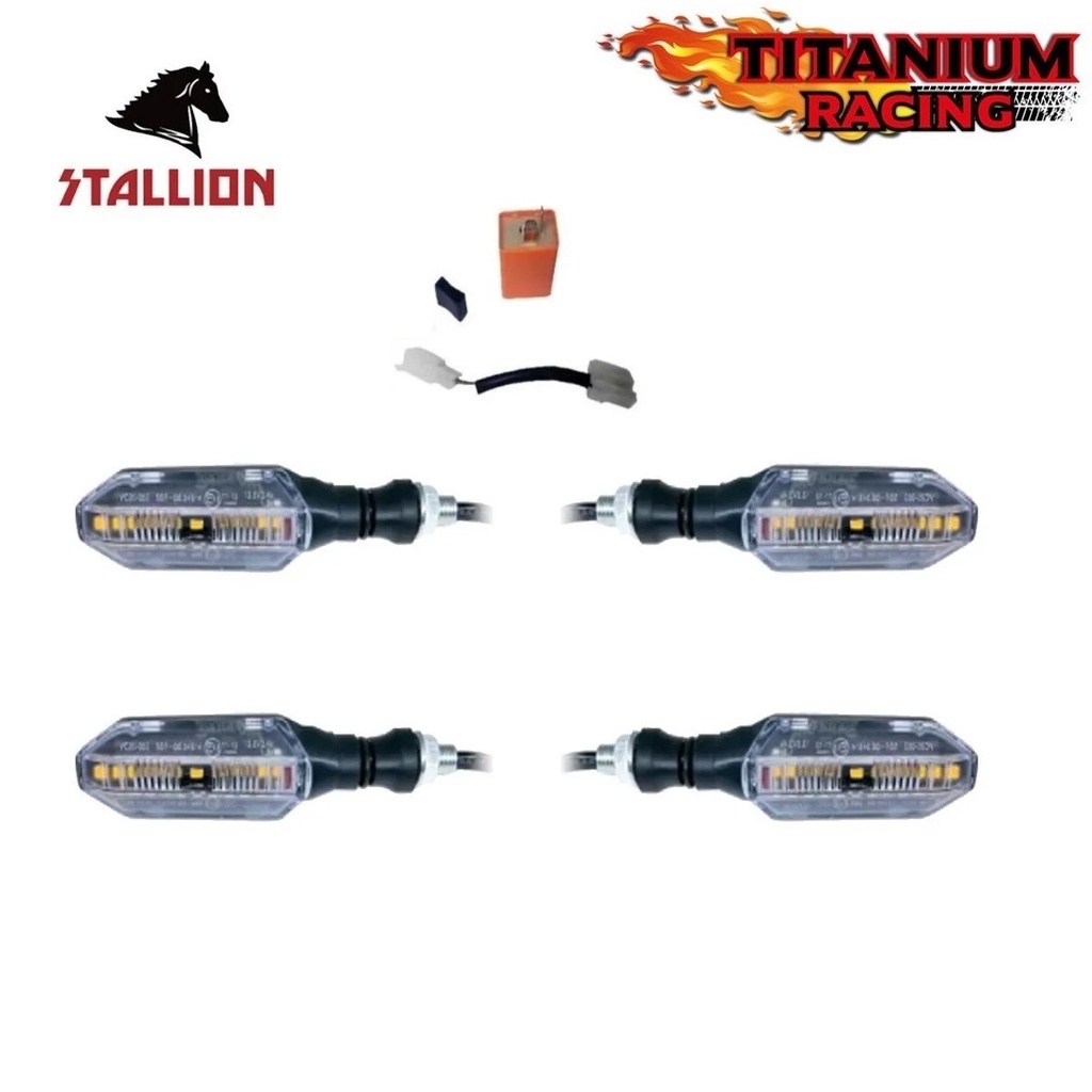 Par de Seta Pisca Led Stallion Honda Cargo 125 Universal 4 Unidades Com Rele Ajustavel