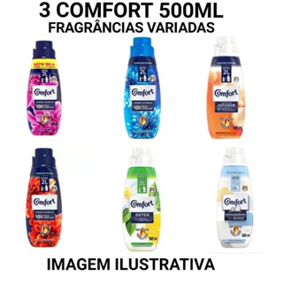 Kit 3 Frascos Amaciantes Concentrado COMFORT 500ml