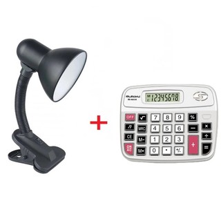 Kit Abajur Luminária de Mesa Garra Com Calculadora Digital 8 Dígitos