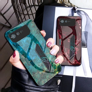 Para Asus ROG Phone 6 5 Pro 3 Strix ZS661KS 2 II ZS660KL Moda Mármore Textura De Vidro Temperado Capa Protetora Dura Traseira