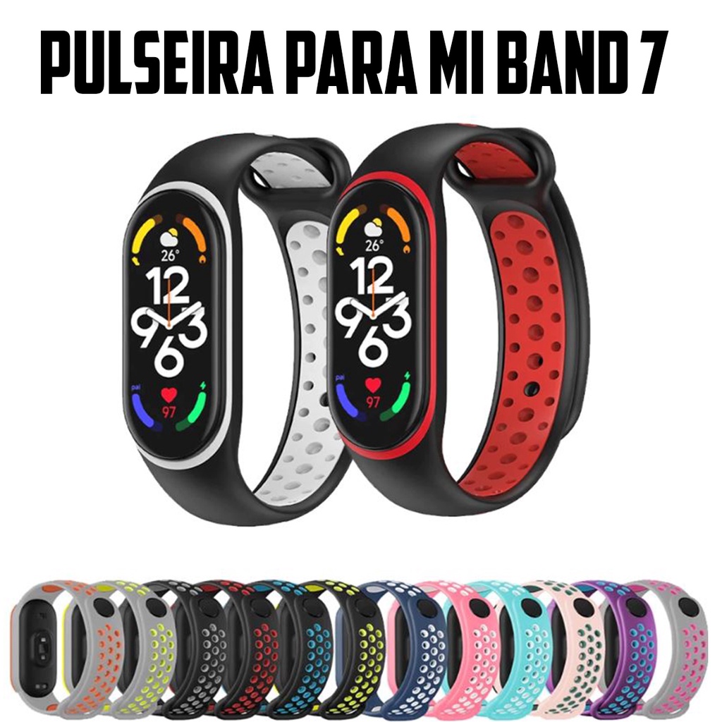 Pulseira para mi band 7 promocao pulseira de silicone tipo esportiva a pronta entrega