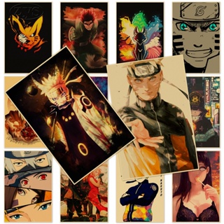 Compra online de Pôsteres de anime Naruto, arte de alta qualidade, adesivos  de parede, presente de Natal, sala de casa, imagens de personagens de desenhos  animados