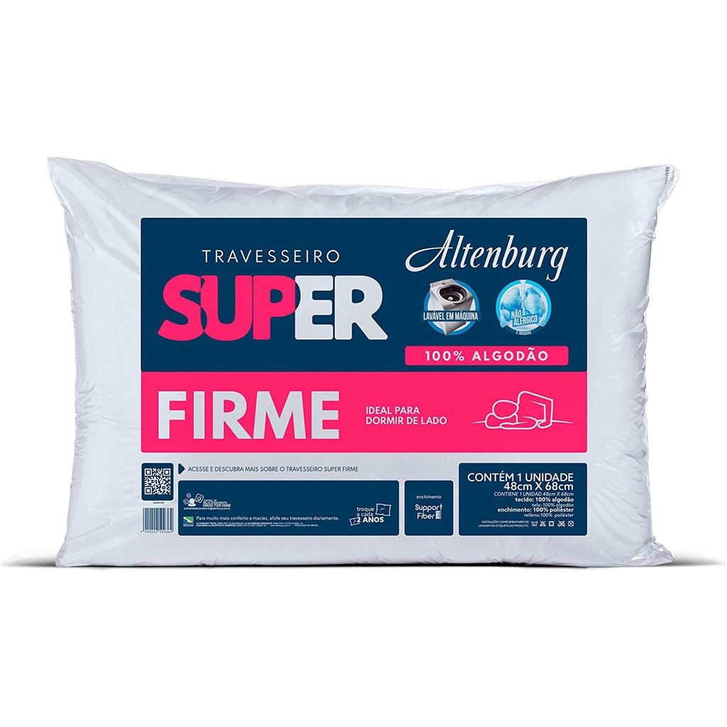Travesseiro Altenburg Super Extra Firme para quem dorme de Lado Branco ...