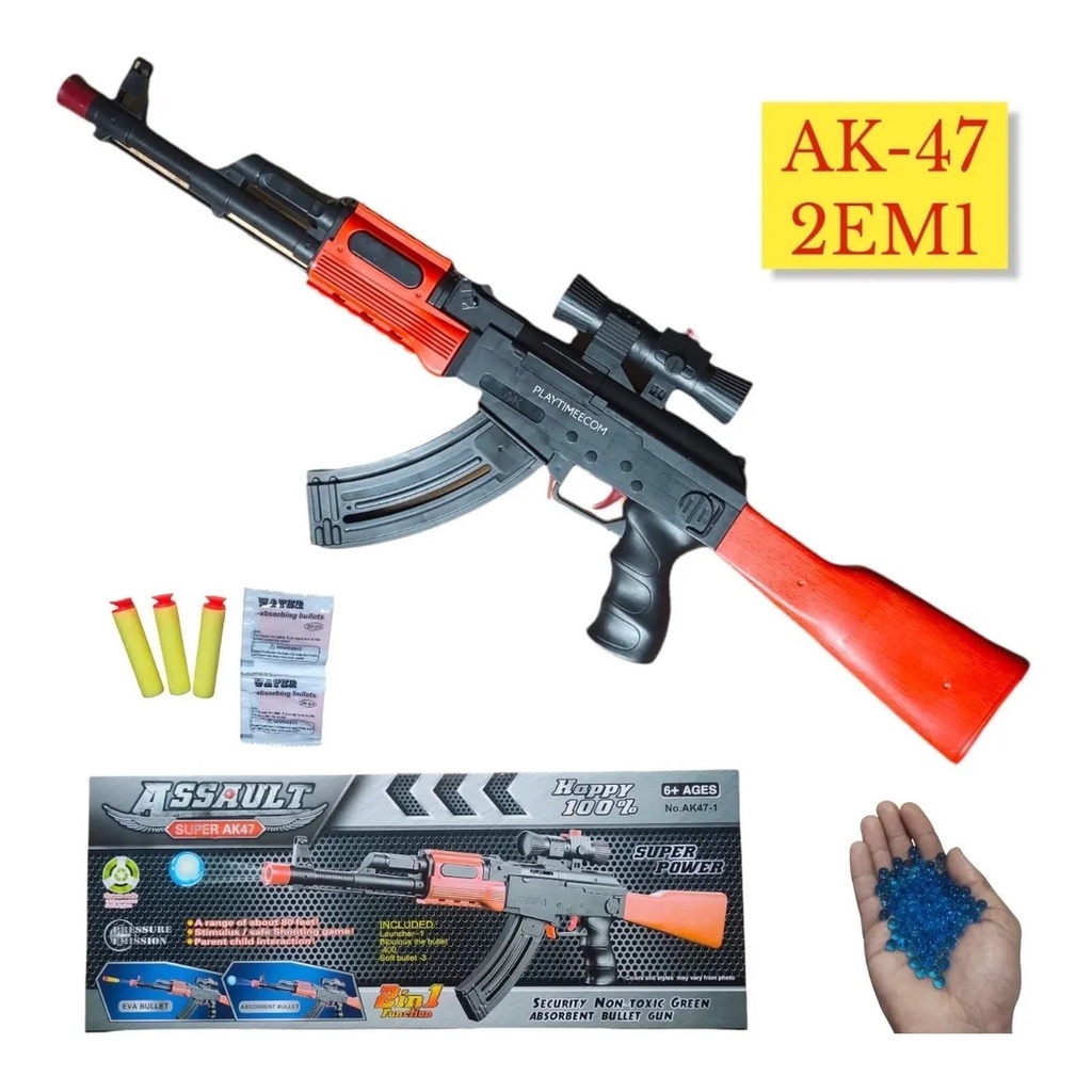 Arminha De Brinquedo Ak-47 Lança Dardos E Bolinhas De Gel | Shopee Brasil