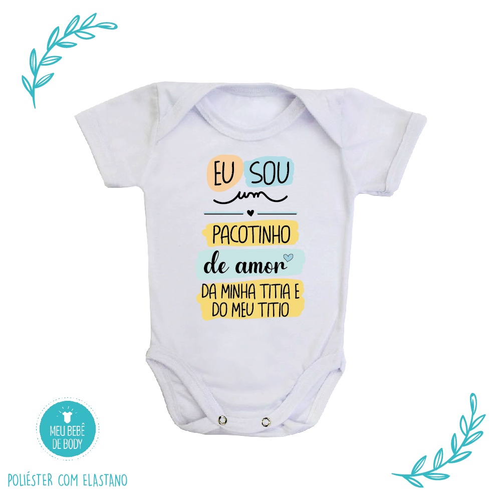 Body de Bebê Pacotinho de Amor da Titia e do Titio | Shopee Brasil