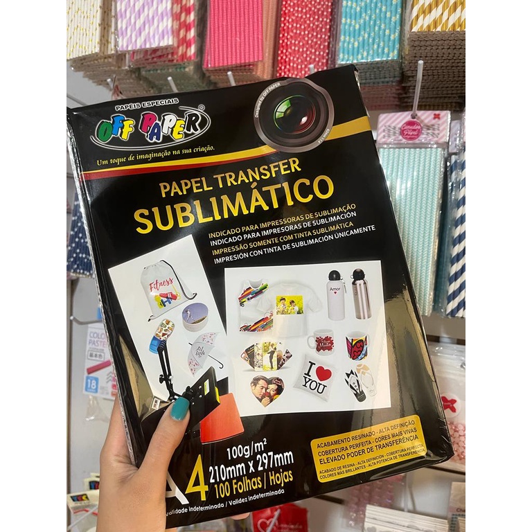 Papel Transfer Sublimático A4 100g (Off Paper) 100 Fls | Shopee Brasil