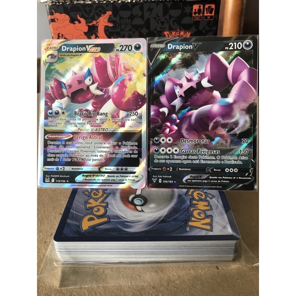 Deck Pokémon tipo Dark c/ Drapion V e V Astro Shopee Brasil