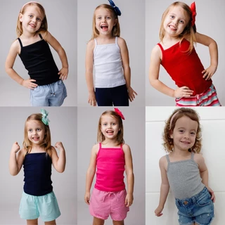 Kit com 6 Blusas Regatas de Alcinha Para Meninas - 1 ao 12 Anos - Várias Cores