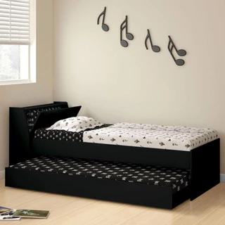 Cama Solteiro Bicama Com 2 Colchões Ditália BB-28 Preto