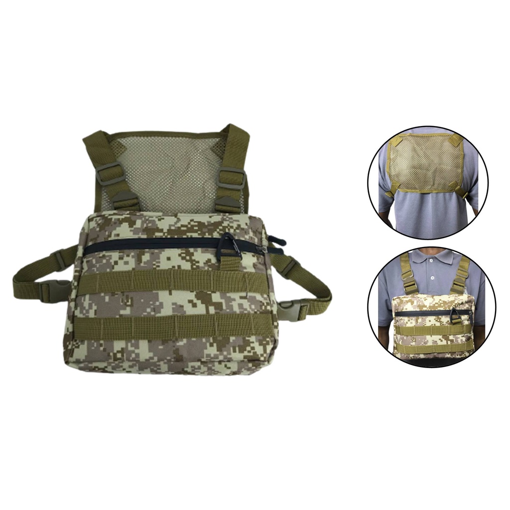Bolsa Pochete Peito Shoulder Bag Chest Motoboy - Camuflado Tan Digital