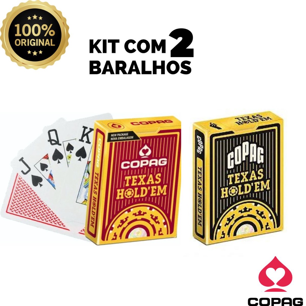 Baralho De Poker Texas Hold'em Azul Cartas Copag Jogo Poker - Baralho Copag  - #