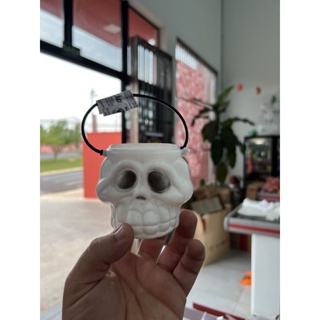 Balde Esqueleto Branco Pequeno Halloween