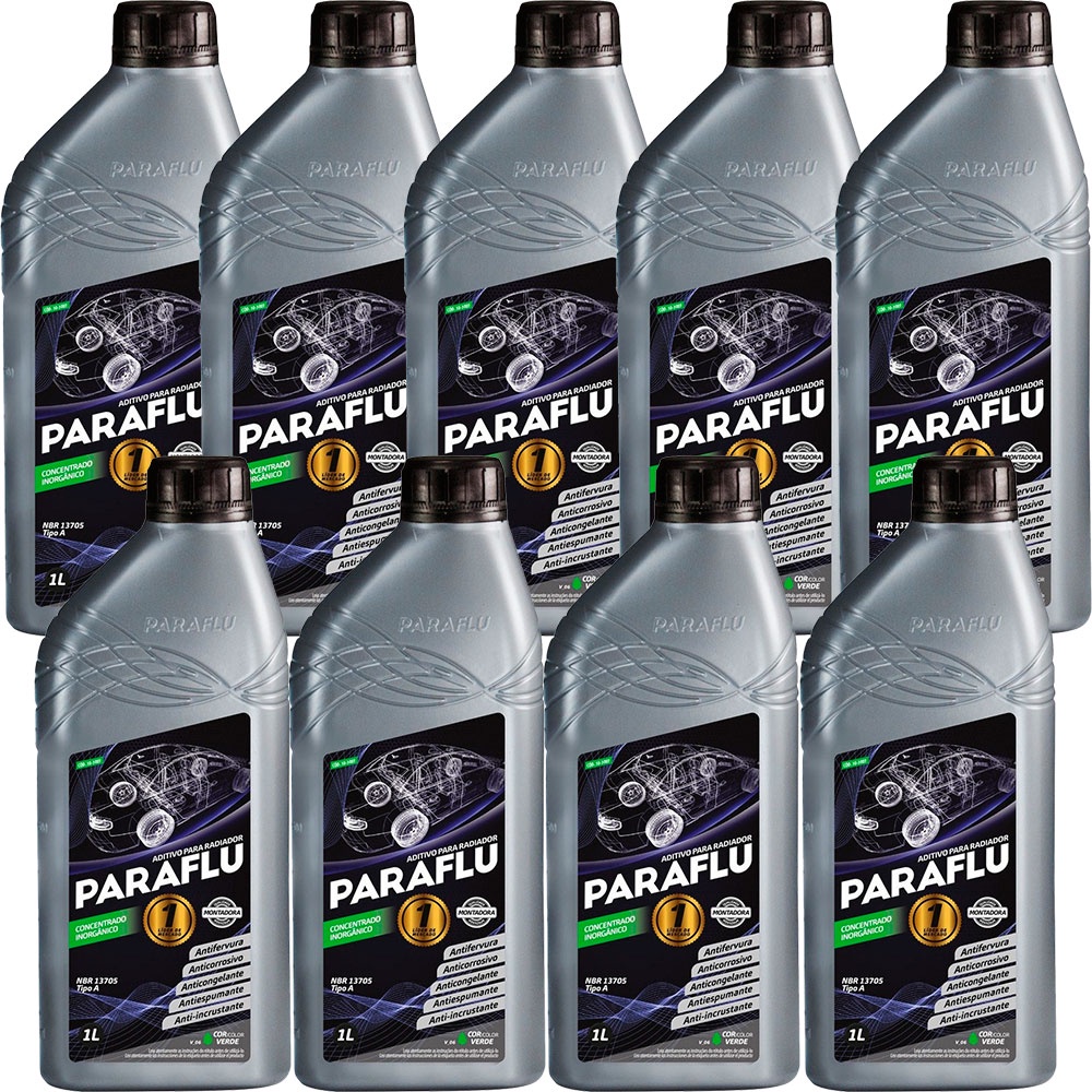 Kit 9 Litros Aditivo Radiador Verde Concentrado Paraflu 103007 | Shopee ...
