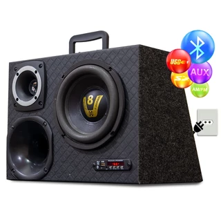 Caixa Trio Som Automotivo Completa Bt Usb Sub 8 Modulo 300w