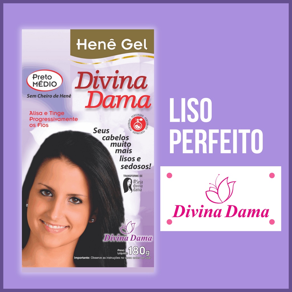 Henê DIVINA DAMA MÉDIO 180gr Pouch - Henê em Gel Médio, Para Cabelo ...