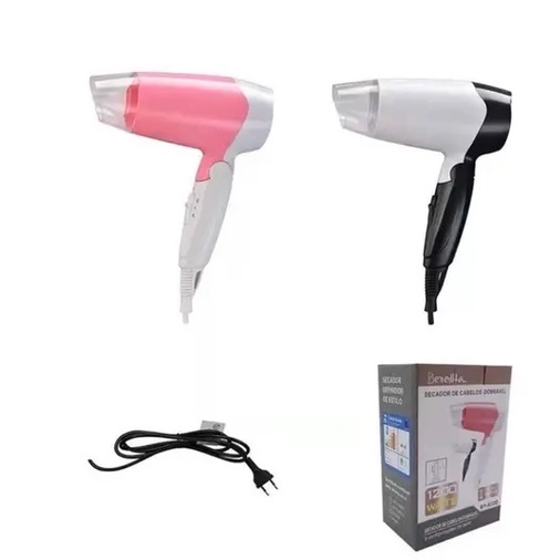 Secador De Cabelo Mini Portátil Dobrável 1200w Viagem Compacto 110v