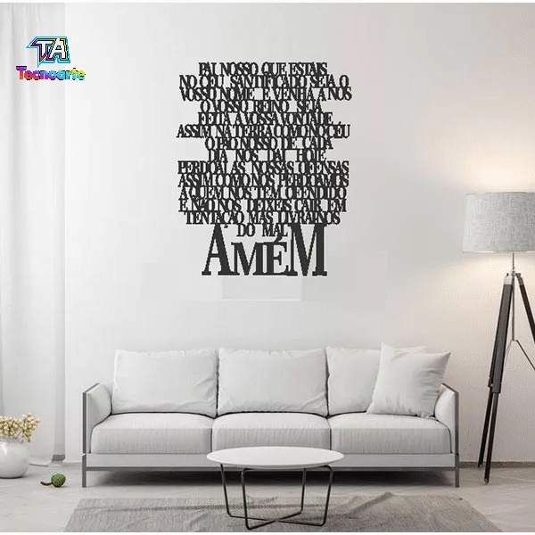 Quadro ORAÇÃO PAI NOSSO em MDF 3mm P-M-G