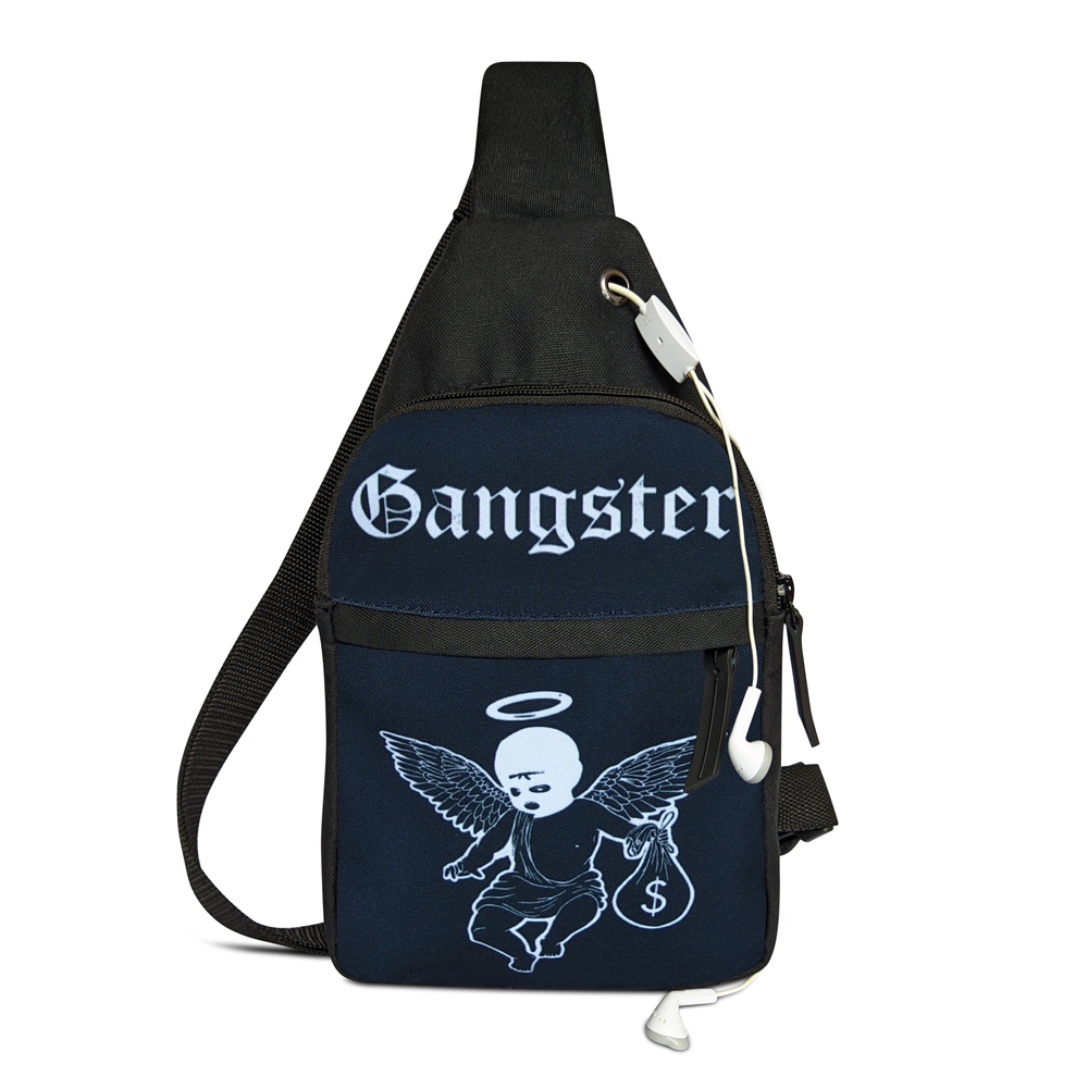 Shoulder bag Mini bag bolsa de ombro Ombro Transversal Chest Bags Gangster R07 saida para fone de ouvido envio rápido zark
