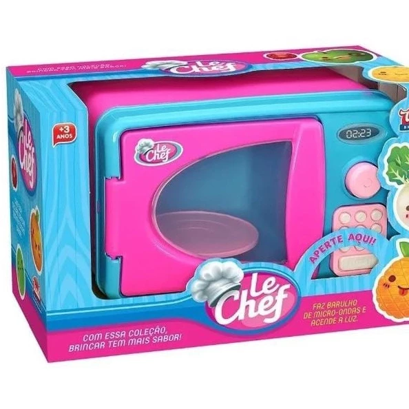 Forno Microondas Infantil Rosa C/ Luz E Som