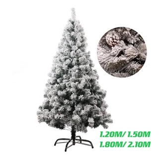 Árvore de Natal Pinheiro Neve Luxo 1,80m 694 Galhos Flocos de Neve 1,20m/1,50m/1,80m/2,10m