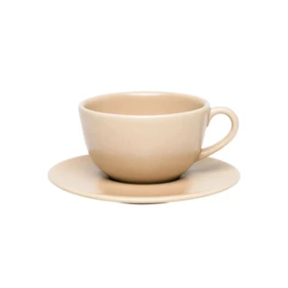 Xícara Chá Com Pires Unni Merengue Creme Cerâmica 200ml Oxford Porcelanas