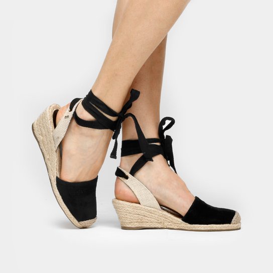 Sandália santa lolla espadrille 2024 preta